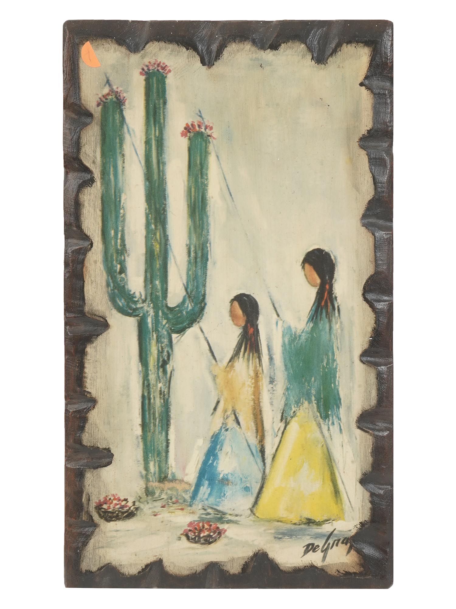 ETTORE DE GRAZIA NATIVE AMERICAN PRINT ON BOARD